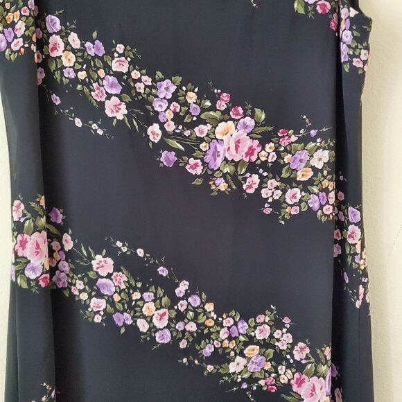 JONES NEW YORK Women's Maxi Dress Floral Print 100% Silk Size 12 Y2K Winsigoth - Picture 3 of 7